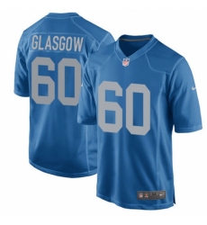 Men's Nike Detroit Lions #60 Graham Glasgow Game Blue Alternate NFL Jersey