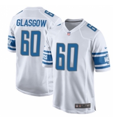 Men's Nike Detroit Lions #60 Graham Glasgow Game White NFL Jersey