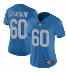 Women's Nike Detroit Lions #60 Graham Glasgow Limited Blue Alternate Vapor Untouchable NFL Jersey