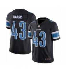 Men's Detroit Lions #43 Will Harris Limited Black Rush Vapor Untouchable Football Jersey