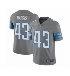 Men's Detroit Lions #43 Will Harris Limited Steel Rush Vapor Untouchable Football Jersey