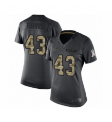 Women's Detroit Lions #43 Will Harris Limited Black 2016 Salute to Service Football Jersey