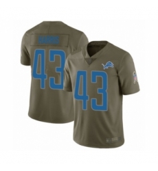 Youth Detroit Lions #43 Will Harris Limited Olive 2017 Salute to Service Football Jersey