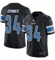 Men's Nike Detroit Lions #34 Zach Zenner Elite Black Rush Vapor Untouchable NFL Jersey