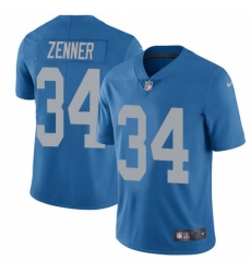 Men's Nike Detroit Lions #34 Zach Zenner Elite Blue Alternate NFL Jersey