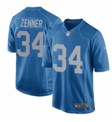 Men's Nike Detroit Lions #34 Zach Zenner Game Blue Alternate NFL Jersey