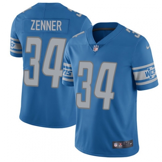 Men's Nike Detroit Lions #34 Zach Zenner Limited Light Blue Team Color Vapor Untouchable NFL Jersey Men's Nike Detroit Lions #34 Zach Zenner Limited Light Blue Team Color Vapor Untouchable NFL Jersey