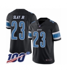 Men's Detroit Lions #23 Darius Slay Limited Black Rush Vapor Untouchable 100th Season Football Jersey