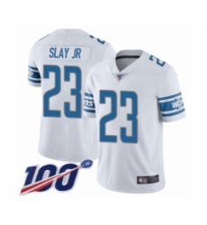 Men's Detroit Lions #23 Darius Slay White Vapor Untouchable Limited Player 100th Season Football Jersey