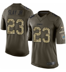 Men's Nike Detroit Lions #23 Darius Slay Elite Green Salute to Service NFL Jersey