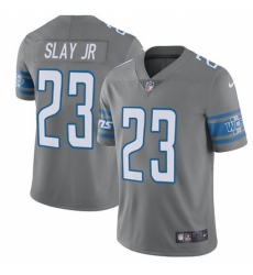 Men's Nike Detroit Lions #23 Darius Slay Elite Steel Rush Vapor Untouchable NFL Jersey
