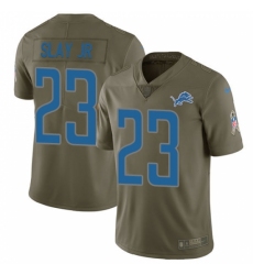 Men's Nike Detroit Lions #23 Darius Slay Jr Limited Olive 2017 Salute to Service NFL Jersey