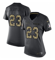 Women's Nike Detroit Lions #23 Darius Slay Jr Limited Black 2016 Salute to Service NFL Jersey