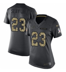 Women's Nike Detroit Lions #23 Darius Slay Limited Black 2016 Salute to Service NFL Jersey