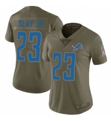 Women's Nike Detroit Lions #23 Darius Slay Limited Olive 2017 Salute to Service NFL Jersey