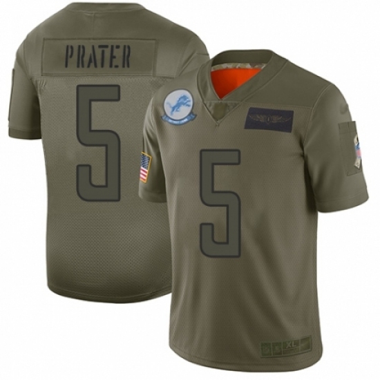 Men's Detroit Lions #5 Matt Prater Limited Camo 2019 Salute to Service Football Jersey Men's Detroit Lions #5 Matt Prater Limited Camo 2019 Salute to Service Football Jersey