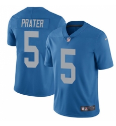 Men's Nike Detroit Lions #5 Matt Prater Elite Blue Alternate NFL Jersey