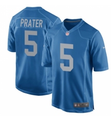 Men's Nike Detroit Lions #5 Matt Prater Game Blue Alternate NFL Jersey