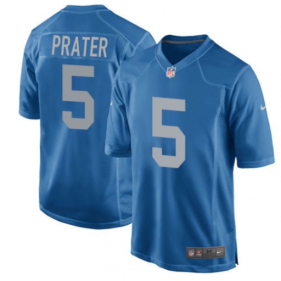 Men's Nike Detroit Lions #5 Matt Prater Game Blue Alternate NFL Jersey Men's Nike Detroit Lions #5 Matt Prater Game Blue Alternate NFL Jersey