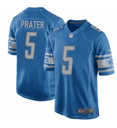 Men's Nike Detroit Lions #5 Matt Prater Game Light Blue Team Color NFL Jersey