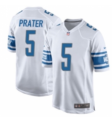 Men's Nike Detroit Lions #5 Matt Prater Game White NFL Jersey