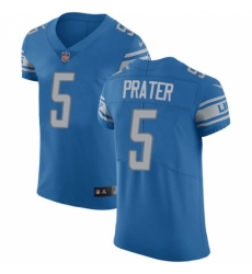 Men's Nike Detroit Lions #5 Matt Prater Light Blue Team Color Vapor Untouchable Elite Player NFL Jersey