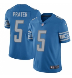 Men's Nike Detroit Lions #5 Matt Prater Limited Light Blue Team Color Vapor Untouchable NFL Jersey