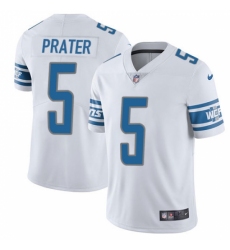 Men's Nike Detroit Lions #5 Matt Prater Limited White Vapor Untouchable NFL Jersey