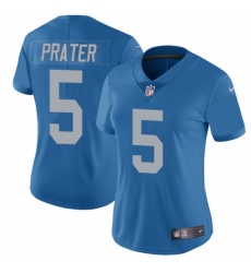 Women's Nike Detroit Lions #5 Matt Prater Limited Blue Alternate Vapor Untouchable NFL Jersey