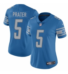 Women's Nike Detroit Lions #5 Matt Prater Limited Light Blue Team Color Vapor Untouchable NFL Jersey