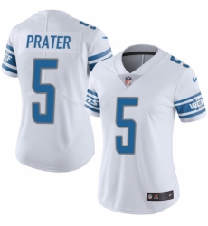 Women's Nike Detroit Lions #5 Matt Prater Limited White Vapor Untouchable NFL Jersey