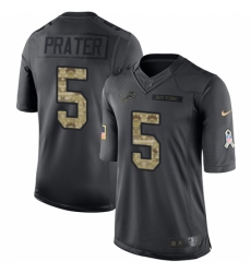 Youth Nike Detroit Lions #5 Matt Prater Limited Black 2016 Salute to Service NFL Jersey