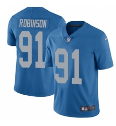 Men's Nike Detroit Lions #91 A'Shawn Robinson Elite Blue Alternate NFL Jersey