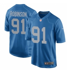 Men's Nike Detroit Lions #91 A'Shawn Robinson Game Blue Alternate NFL Jersey