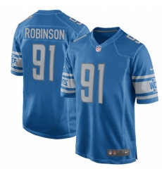 Men's Nike Detroit Lions #91 A'Shawn Robinson Game Light Blue Team Color NFL Jersey