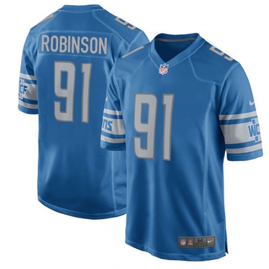 Men's Nike Detroit Lions #91 A'Shawn Robinson Game Light Blue Team Color NFL Jersey Men's Nike Detroit Lions #91 A'Shawn Robinson Game Light Blue Team Color NFL Jersey