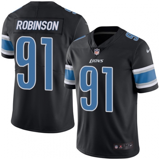 Men's Nike Detroit Lions #91 A'Shawn Robinson Limited Black Rush Vapor Untouchable NFL Jersey Men's Nike Detroit Lions #91 A'Shawn Robinson Limited Black Rush Vapor Untouchable NFL Jersey