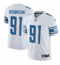 Men's Nike Detroit Lions #91 A'Shawn Robinson Limited White Vapor Untouchable NFL Jersey