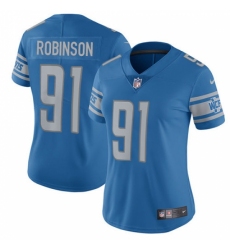 Women's Nike Detroit Lions #91 A'Shawn Robinson Limited Light Blue Team Color Vapor Untouchable NFL Jersey
