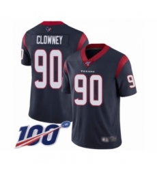 Men's Houston Texans #90 Jadeveon Clowney Navy Blue Team Color Vapor Untouchable Limited Player 100th Season Football Jersey