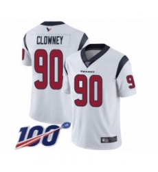 Men's Houston Texans #90 Jadeveon Clowney White Vapor Untouchable Limited Player 100th Season Football Jersey