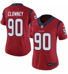 Women's Nike Houston Texans #90 Jadeveon Clowney Limited Red Alternate Vapor Untouchable NFL Jersey