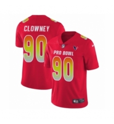Youth Nike Houston Texans #90 Jadeveon Clowney Limited Red AFC 2019 Pro Bowl NFL Jersey
