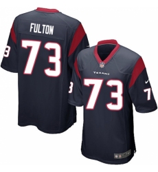Men's Nike Houston Texans #73 Zach Fulton Game Navy Blue Team Color NFL Jersey