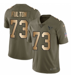 Men's Nike Houston Texans #73 Zach Fulton Limited Olive Gold 2017 Salute to Service NFL Jersey