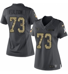 Women's Nike Houston Texans #73 Zach Fulton Limited Black 2016 Salute to Service NFL Jersey