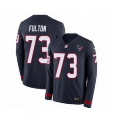 Youth Nike Houston Texans #73 Zach Fulton Limited Navy Blue Therma Long Sleeve NFL Jersey