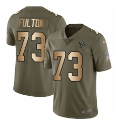 Youth Nike Houston Texans #73 Zach Fulton Limited Olive Gold 2017 Salute to Service NFL Jersey