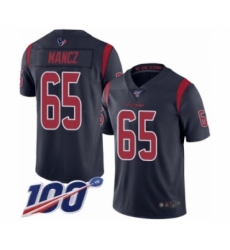 Men's Houston Texans #65 Greg Mancz Limited Navy Blue Rush Vapor Untouchable 100th Season Football Jersey