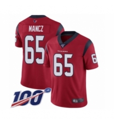Men's Houston Texans #65 Greg Mancz Red Alternate Vapor Untouchable Limited Player 100th Season Football Jersey